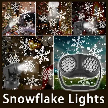 Огни проектора в виде снежинок Рождественский проектор в виде снежинок Праздничные огни для вечеринки в саду Светодиодное праздничное оформление сцены