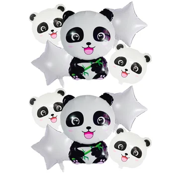 10 шт. Алюминиевая пленка с изображением панды, вышитая воздушными шарами, украшения для вечеринки, Фестивальная девушка