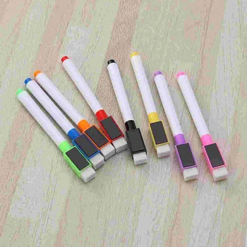 8 шт. разноцветных магнитных маркеров с магнитным колпачком и ластиком Разных цветов, школьные принадлежности, детская ручка для рисования, идеально подходит для