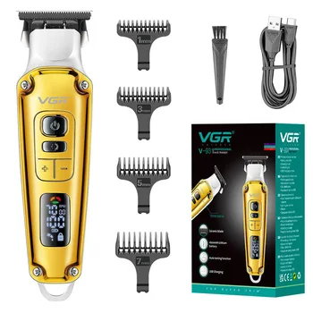 Беспроводная профессиональная машинка для стрижки волос VGR для мужчин, Триммер для бороды, USB Электрическая машинка для стрижки волос, Бритва Edge, Машинка для стрижки волос