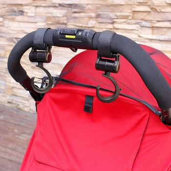 2шт Зажим для коляски Многоцелевой Крючок для ремней для детской коляски с поворотом на 360 ° Универсальный для сумок для подгузников продуктовых сумок