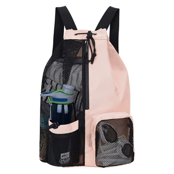 Сетчатая сумка для плавания на шнурке, рюкзак для плавания в тренажерном зале и бассейне, водонепроницаемая сумка с отдельными сухими отделениями, сумка для сухого и влажного использования