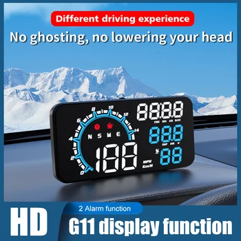 G11 Универсальный HUD GPS Головной дисплей Спидометр Одометр светодиодный дисплей Проектор ветрового стекла с сигнализацией о превышении скорости усталости при вождении