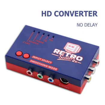 RetroScaler 2x A /V-HDMI-совместимый Конвертер и удвоитель строк для аксессуаров ретро-игровых консолей PS2/N64/NES / Dreamcast/Saturn