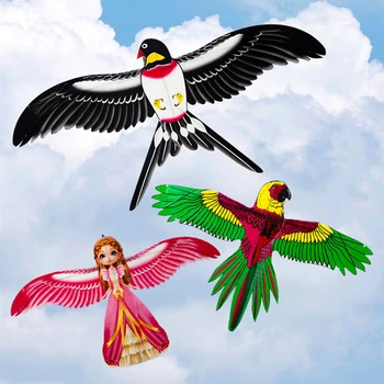 Бесплатная доставка 10шт детские воздушные змеи, летающие игрушки, воздушные змеи-ласточки, традиционная линия воздушных змеев, детские воздушные змеи с животными, полиэтиленовый воздушный змей