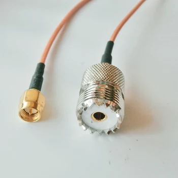 Переходная линия UHF-штекера PL259 к SMA-штекеру с 15-сантиметровым кабелем RG316 Легко подключается и обеспечивает надежную передачу данных