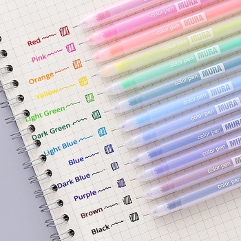 12 шт. Набор цветных гелевых ручек Kawaii blue 0,5 мм шариковая ручка для журнала Милые школьные принадлежности