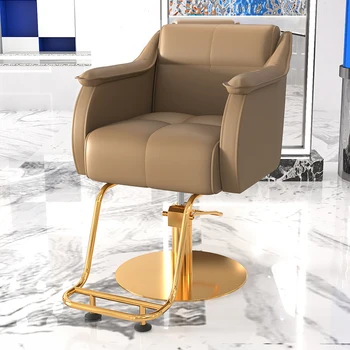 Эстетичные вращающиеся парикмахерские кресла со спинкой Golden Профессиональные парикмахерские кресла для укладки Sandalye Hairdressing Furniture MQ50BC