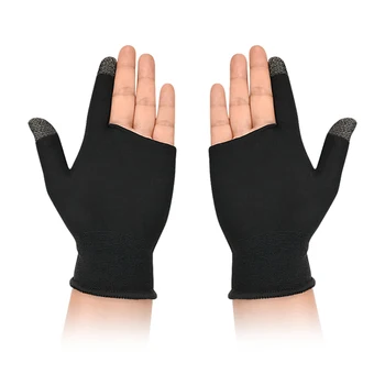 Игровой чехол для большого пальца с сенсорным экраном, черный нейлон, чувствительные к царапинам игровые перчатки для большого пальца PUBG