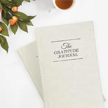 Журнал Благодарности из плотной бумаги Mindfulness Journal Premium A5 Журнал Благодарности с Льняной Лентой в Твердом Переплете для благодарности