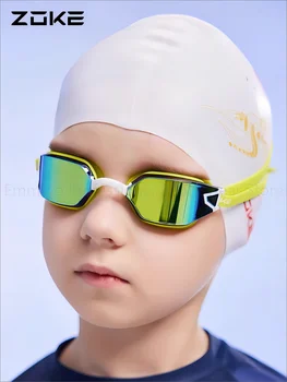 Очки для плавания для детских соревнований, профессиональные очки для плавания для мальчиков с защитой от запотевания высокой четкости, водонепроницаемые, с гальваническим покрытием