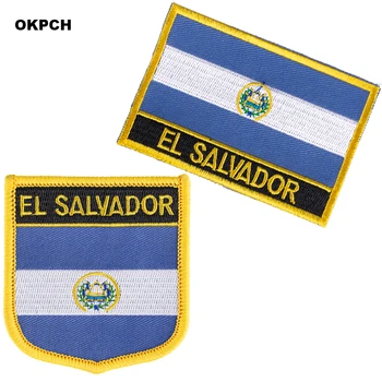 Нашивки с флагом Сальвадора, вышитые нашивки с флагом, нашивки с национальным флагом, нашивки для одежды, украшения своими руками PT0150-2