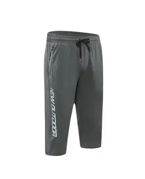 Шелковые брюки Quick Dry Ice, мужские спортивные штаны для бега 3/4, дышащие Летние мужские спортивные брюки для тренировок, одежда для бега трусцой