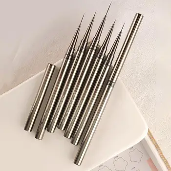 Французская Полосатая Кисть Для Подводки ногтей Nail Art Liners Striping Brushes 3D Tips Line Stripes Drawing Pen УФ-Гелевая Живопись