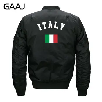 Куртки с итальянским флагом с принтом GAAJ, Мужская Парка, Бейсбольная куртка, 6XL 7XL 8XL, Армейский Зеленый, Теплый Пилот, Осень-Зима, Бомбер в стиле милитари