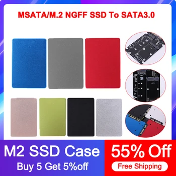 MSATA/M.2 NGFF SSD К SATA3.0 Адаптер Корпус твердотельного накопителя Корпус Конвертера Поддержка MSATA /M.2 NGFF 2280 2260 2242