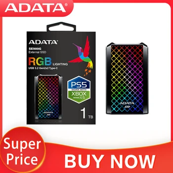 Внешний SSD ADATA 2TB SE900G С RGB ПОДСВЕТКОЙ 512 ГБ 1 ТБ Твердотельный Диск Жесткий Диск USB 3,2 Gen2x2 Type-C SSD Для Настольных Портативных ПК