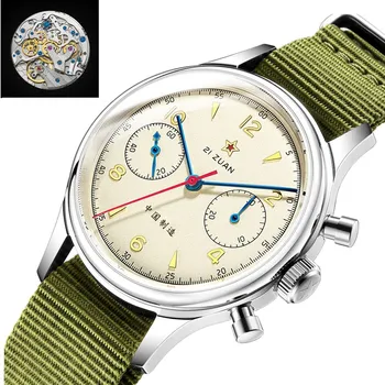Механические часы SEAKOSS 40 мм 38 мм 1963 года выпуска с Винтажным мужским хронографом и механизмом seagull ST1901 С Сапфирово-акриловым покрытием Gooseneck