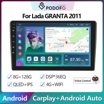 Podofo для Lada GRANTA 2011 Автомобильный радиоприемник Мультимедийный видеоплеер Навигация GPS Android без 2din 2 din dvd 4G Carplay головное устройство