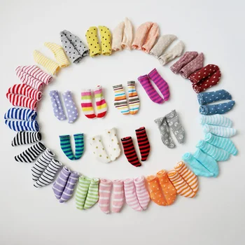 Носки в полоску для куклы Blyth ярких цветов ob11, короткие носки для кукольной обуви, носки и аксессуары (подходят для 1/12 Bjd, ob11, Momoko, barbies Blyth dol)