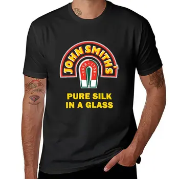 Новая футболка JOHN SMITH из ЧИСТОГО ШЕЛКА GLASS BEER, винтажная футболка, летний топ, футболка с аниме, футболки для мужчин, хлопок