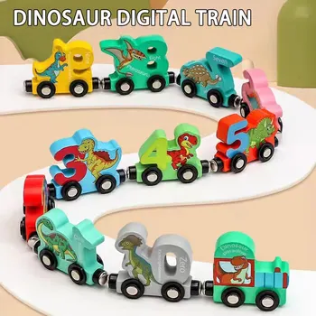 Магнитный маленький поезд Цифровые строительные блоки 11ШТ Многофункциональные игрушки Детский развивающий интеллект Игрушка для сборки мозга