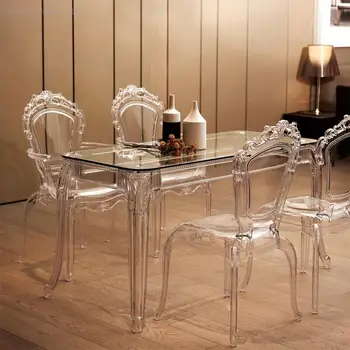 Современные стулья для гостиной, столовой, Дизайн кухни, Маникюр, Садовый салон, Пластиковый стул, Прозрачная мебель для спальни, Барный набор