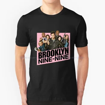 Футболка с розовым логотипом Brooklyn Nine-Nine из 100% хлопка Brooklyn 99 B99 Джейк Перальта Чеддер В Тренде Brooklyn Nine Nine Brooklyn