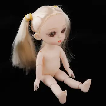 13 суставов Куклы длиной 16 см с нормальным тоном кожи, модель для девочек с белыми волосами