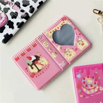 36 Карманный 3-дюймовый фотоальбом Love Heart Полый держатель для фотокарточек Kpop Card Binder Альбом Cute Bear Milk Instax Scrapbook