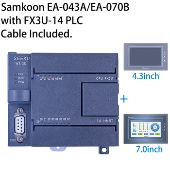 Samkoon EA-043A EA-070B 4,3/7,0-дюймовый HMI с ПЛК FX3U-14MT 14MR 14MRT Аналоговый 6AD 2DA RTU Modbus 485 RTC 2CH с подсчетом 60K