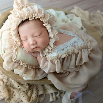 Реквизит для детской фотосъемки C5AA, Кружевной комплект для фотосъемки новорожденных, наряды для новорожденных Девочек