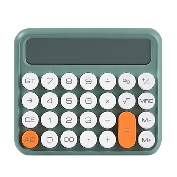Квадратный калькулятор из 12 цифр Канцелярские Принадлежности Большой ЖК-экран Офисный калькулятор Школьный Двойной Портативный калькулятор Зеленый