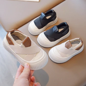 Детская обувь без застежки для детей 1-6 лет, весенне-осенняя Школьная Повседневная обувь для малышей, Маленькие детские кроссовки Унисекс Для мальчиков И девочек, парусиновая обувь