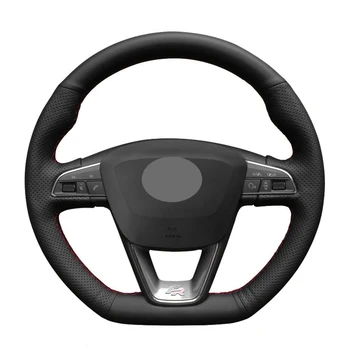 Чехол на руль автомобиля для Seat Leon Cupra R Leon Cupra Leon ST, изготовленный своими руками, обертывание рулевого управления из микрофибры, Кожа ручного шитья