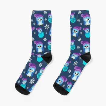 Носки со снежной совой, детские носки, забавные носки, носки для девочек, мужские носки