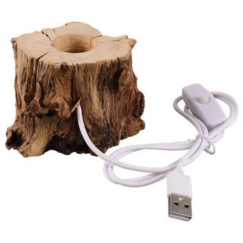 Деревянная подставка для хрустального шара, ночник в форме пня, подставка для USB-зарядки, светодиодный держатель для света