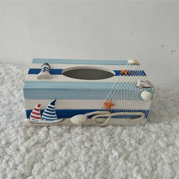 Крышка коробки для салфеток Морской Декор столешницы в деревенском стиле Крышка коробки для салфеток Держатель коробки для салфеток Декоративная коробка для салфеток Морские подарки