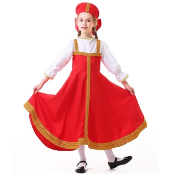 Русские национальные костюмы на Хэллоуин, украинские костюмы для сценического представления родителей и детей, праздничные костюмы для косплея.