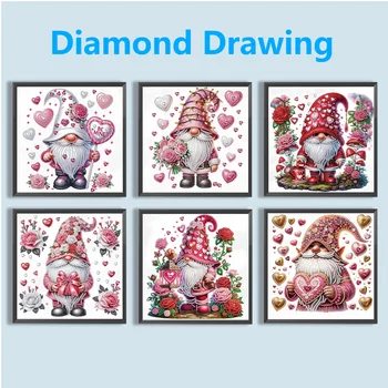 5D DIY Частичная Дрель специальной формы с алмазной Росписью Heart Gnome Kit Home Decor