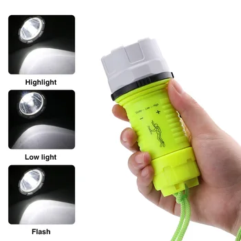 Водонепроницаемый светодиодный фонарик для подводного плавания с сильным освещением, Энергосберегающая Новинка для водных видов спорта