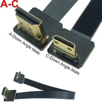 FPV HDMI-совместимый Штекер под Углом 90 Градусов Вниз к miniHDMI с Плоским Кабелем HDTV FPC Под Углом Вниз для Аэрофотосъемки с Мультикоптера