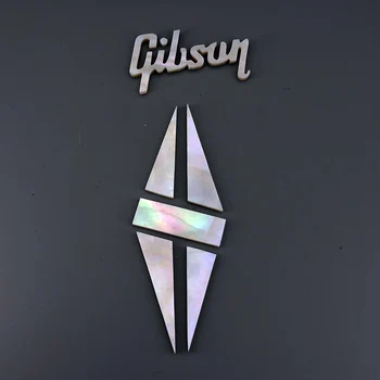 Накладка с логотипом Gib толщиной 2,0 мм, разделенная бриллиантами из белого перламутра, на головке гитары, инкрустированная логотипом, Наклейка