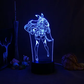 Игра Genshin Impact LED Night Light 3D Иллюзионная лампа для декора спальни, легкая атмосфера, прикроватные ночные лампы, подарок для детей