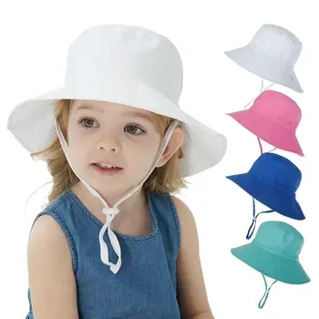 Летняя детская солнцезащитная шляпа для девочек и мальчиков, наружный чехол для ушей, защита от ультрафиолета, детские пляжные кепки, кепка-ведро