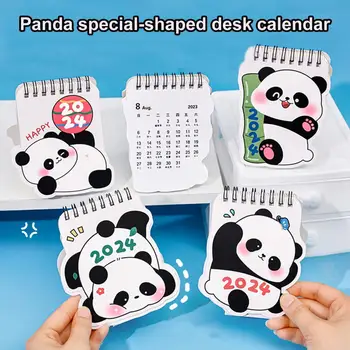 Настольный календарь с рисунком мультяшной панды на 2024 год, Календарь для планирования времени, задачи, мини-календарь для дома, школы, офиса
