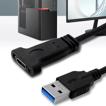 20-сантиметровый кабель внутренней панели USB A 3.0 от мужчины к USB C от женщины с винтом для крепления на панели, адаптер расширения материнской платы, линия 5 Гбит/с