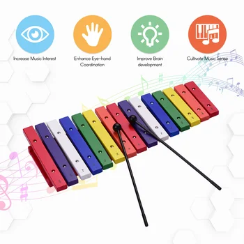 ammoon 15 клавишный ксилофон, красочный музыкальный ударный инструмент, инструмент для раннего обучения, инструмент для развития чувства музыки