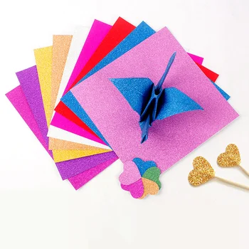 100шт 1 комплект Изысканных многоцелевых поделок из блестящей бумаги (разноцветных)