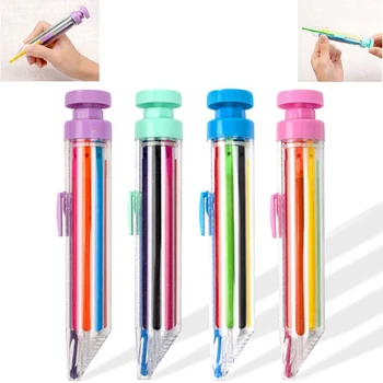 4шт Разноцветных цветных карандаша, вращающийся карандаш, нажимной карандаш, карандаши для детей, художественные цветные бытовые карандаши